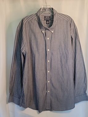 Saddlebred Navy Pinstripe Button-Down Dress Shirt
